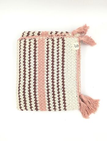 Couverture BOHEMIAN en coton bio - rose 3