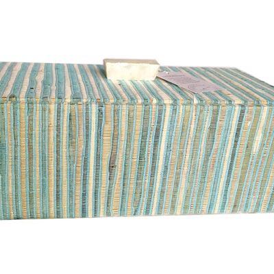 Caja decorativa rectangular turquesa con asa LG capiz