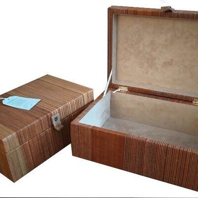 Brown deco box with LG suede handle