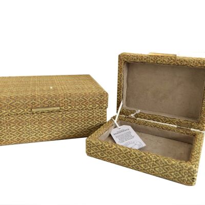 Caja decorativa con borde redondo amarillo SM