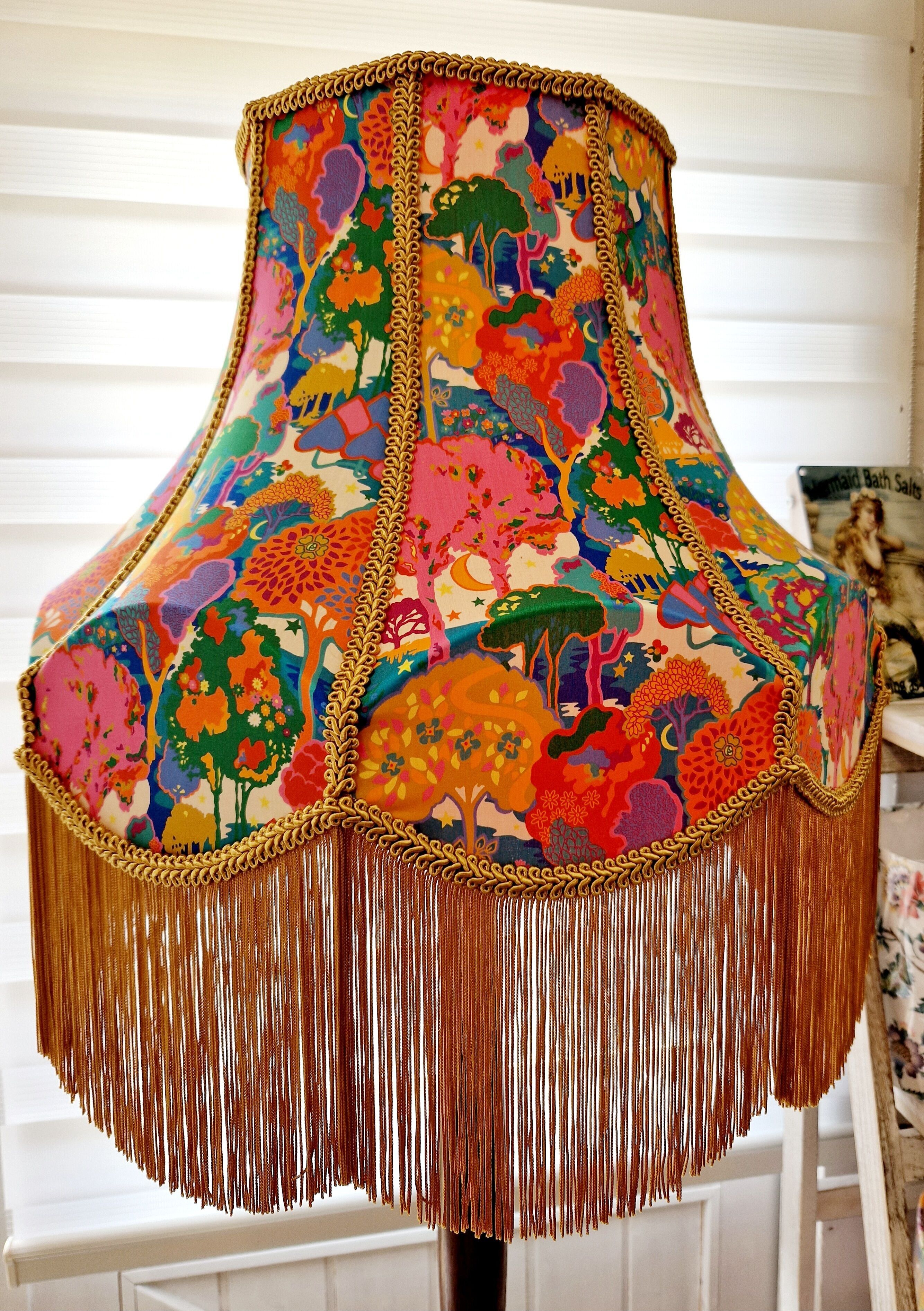 Vintage lamp shades store with fringe