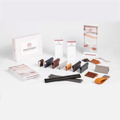 Sample set with the most popular leather handle series from minimaro - luxury furniture handels