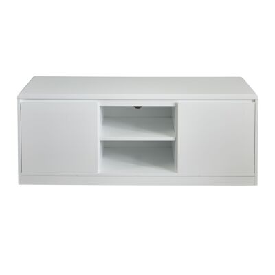 High Gloss TV Entertainment Unit with Curve Edges in White