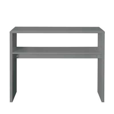 Mesa consola compacta de alto brillo en gris