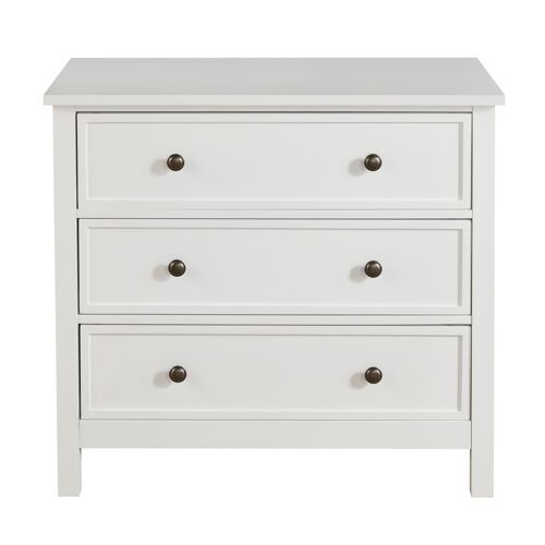 Chest of 3 Drawers with Changeable Handles in White