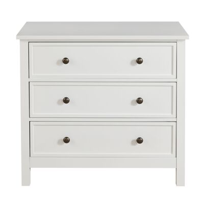 Chest of 3 Drawers with Changeable Handles in White