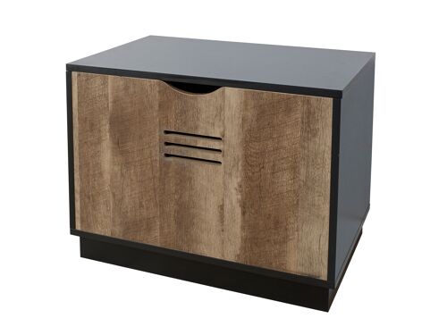 Wood-Effect Cargo Storage Blanket Box in Black