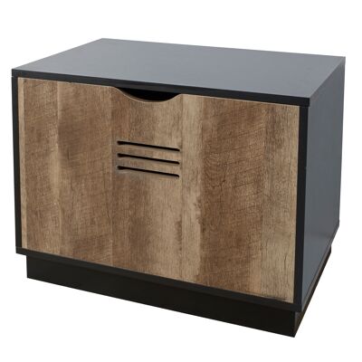 Aufbewahrungsbox für Frachtdecken in Holzoptik in Schwarz