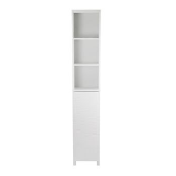Meuble de rangement colonne de salle de bain Ripple Texture en blanc 1