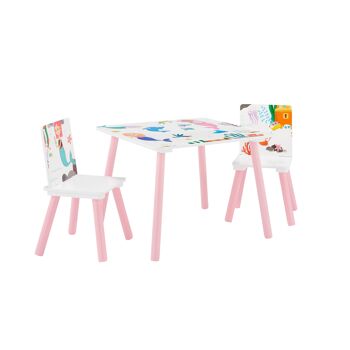 Ensemble table et chaises pour enfants à imprimé sirène 2