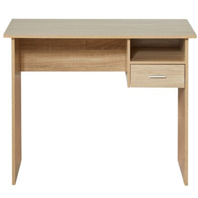 Large Study Office Desk with Drawer in Beech-Effect