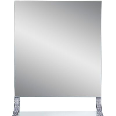 Specchio da bagno Diamante e mensola in vetro in cromo