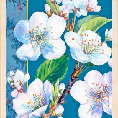 Wooden Postcard BLOSSOM FLOWERS Card