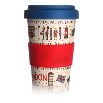 Tasse de voyage London Icons en fibre de bambou écologique 17 oz