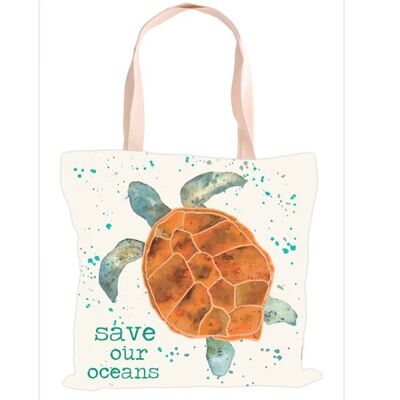 Großer Schildkröten-Shopper – 100 % recycelte Baumwolle