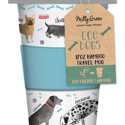 Debonair Dogs Tasse de voyage en fibre de bambou écologique 20 oz