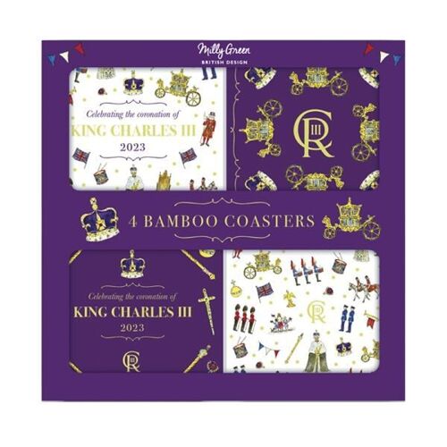 King Charles III Collection - Coasters Set of 4 Bamboo