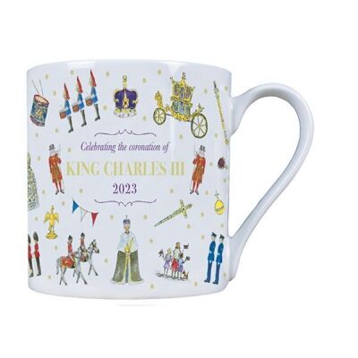 Colección Rey Carlos III - Taza de porcelana fina de 14 onzas