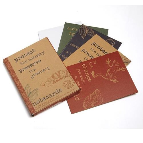 Rainforest Set of 12 Notecards and Envelopes - Recycled Kraft Paper