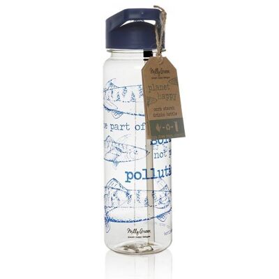 Botella de agua Ocean Clear de 750 ml - Sin almidón de maíz (PLA) ni BPA
