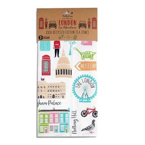 London Adventures Tea Towel - 100% RECYCLED COTTON