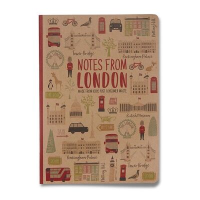 London Adventures Notebook A5 Softbound - Recycled Kraft Paper