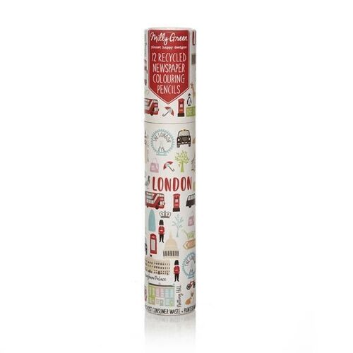 London Adventures Colouring Pencils Set - Recycled Newspaper
