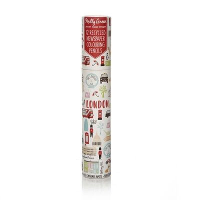 London Adventures Colouring Pencils Set - Recycled Newspaper