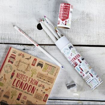 Ensemble de crayons de couleur London Adventures - Journal recyclé 3