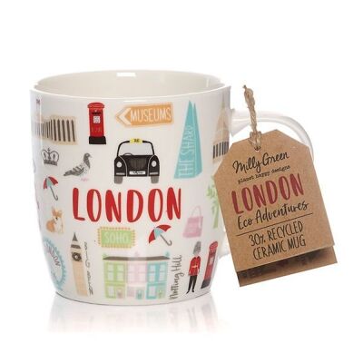 Taza London Adventures de 14 oz - 30 % de cerámica reciclada