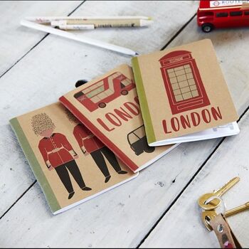 Ensemble de 3 carnets A6 London Adventures - Kraft recyclé 2