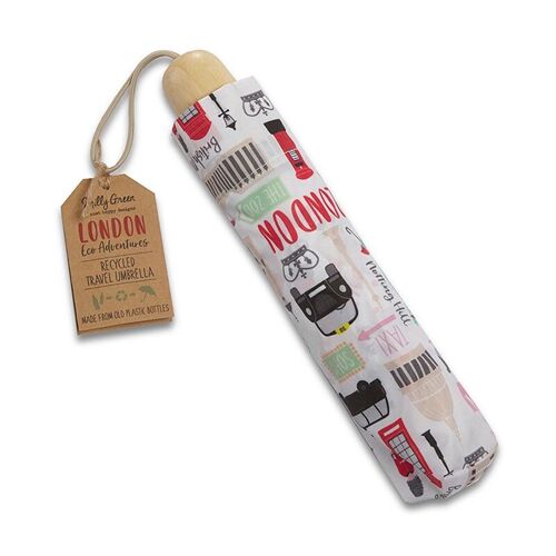 London Adventures Travel Umbrella - Bamboo and Recycled Plastic