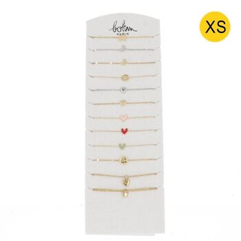 Kit de 24 bracelets XS coeurs - doré multi - PRESENTOIR OFFERT / KIT-BRA10-0440-D-MULTI 1
