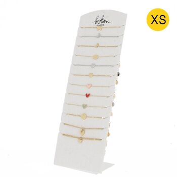 Kit de 24 bracelets XS coeurs - doré multi - PRESENTOIR OFFERT / KIT-BRA10-0440-D-MULTI 2