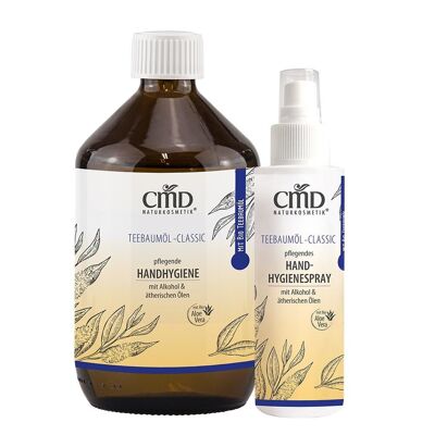 Tea tree oil nourishing hand hygiene 100 ml spray head + 500 ml