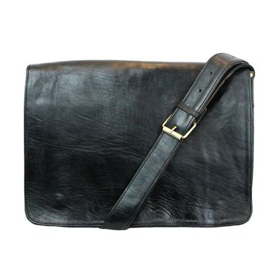 Victor Leather Messenger - Black