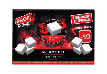 ALLUME FEU CUBES BLANC X 40 - PROF 2