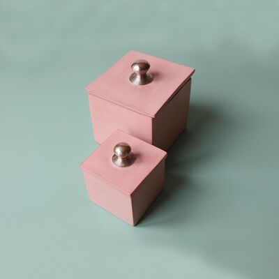 Scatole in ceramica Tadelakt - rosa cipria
