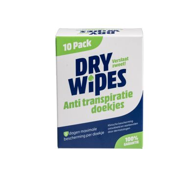 Drywipes 10 Anti-Perspirant Wipes
