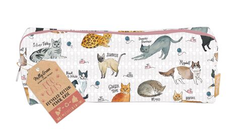 Curious Cats Pencil Case - 100% Recycled Cotton