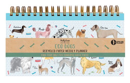 Debonair Dogs Hardback Spiral Weekly Planner - Recycled Paper