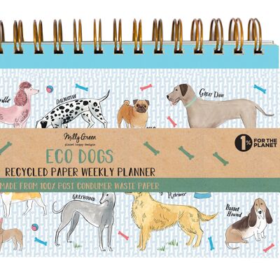 Debonair Dogs Hardback Spiral Weekly Planner - Recycled Paper
