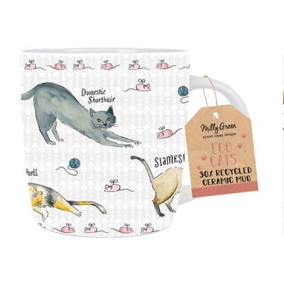 Taza Curious Cats 14oz - 30% Cerámica Reciclada