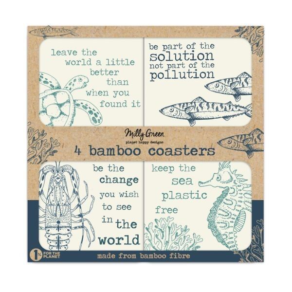 Buy wholesale Ocean Coaster Set of 4 Bamboo Fibre