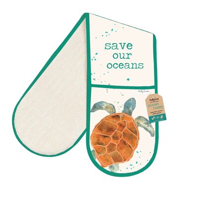 Doppelte Schildkröten-Ofenhandschuhe – 100 % recycelte Baumwolle