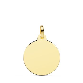 PLAQUE 18K DISQUE PLAINE BRILLANTE 18 MM 1