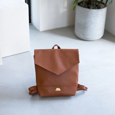 LENA Chai Vegan-Leather Minimalist Backpack