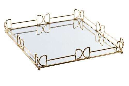 BANDEJA METAL ESPEJO 30X30X5 DORADO BD164281