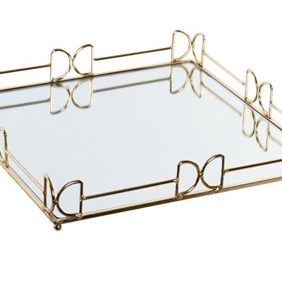 BANDEJA METAL ESPEJO 30X30X5 DORADO BD164281