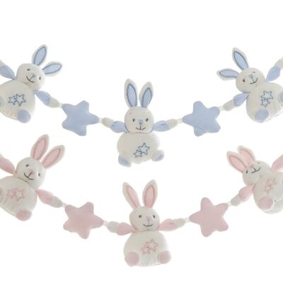 PELUCHE POLYESTER 62X6X12 LAPIN 2 ASSORTIMENTS. BE199544